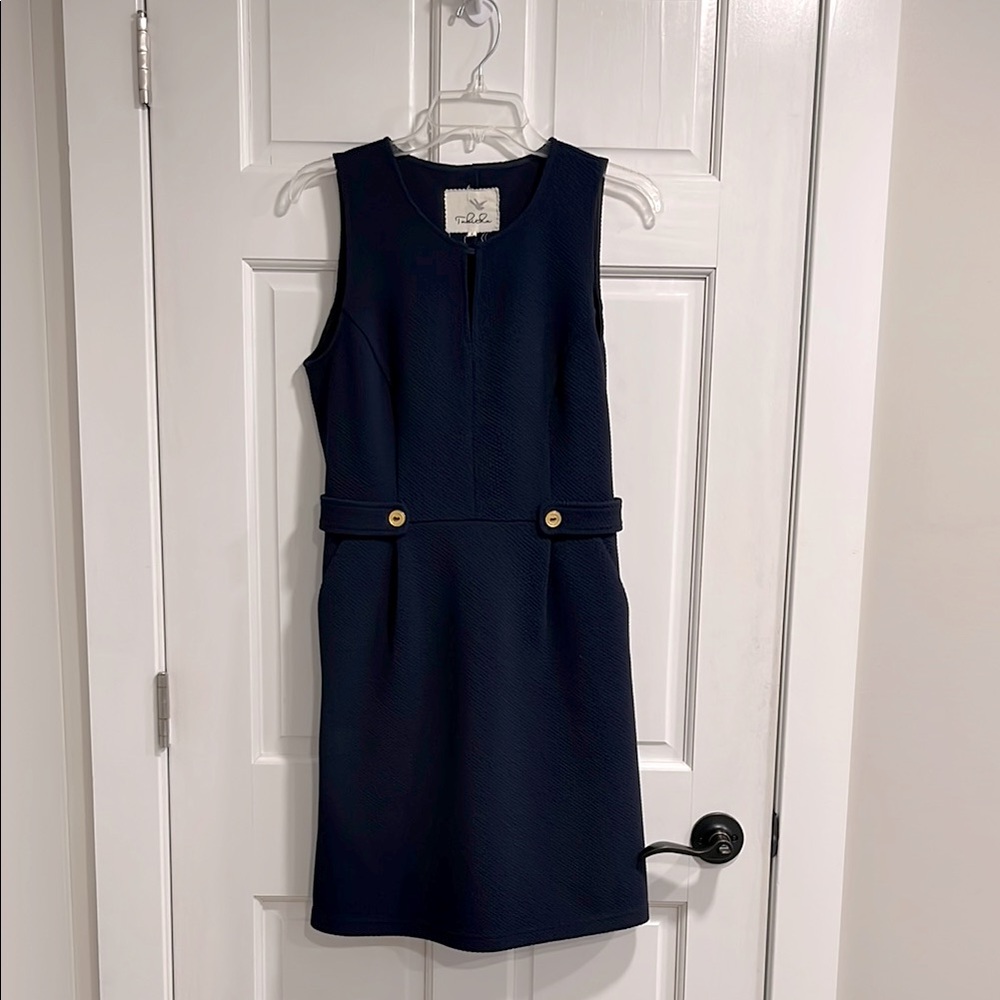 Tabitha Anthropologie Navy Sleeveless Shift Dress Size 6